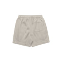 unisex relax shorts in bone with crown embroidery (back)