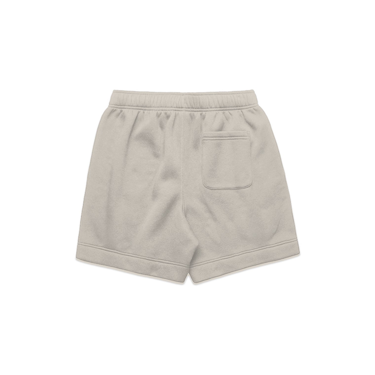 unisex relax shorts in bone with crown embroidery (back)