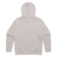 Unisex relax zip hoodie in bone with crown embroidery  (back)