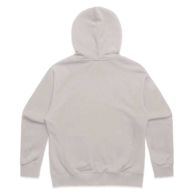 Unisex relax zip hoodie in bone with crown embroidery  (back)