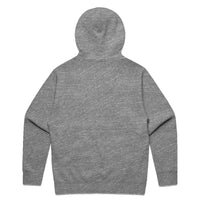 Unisex relax zip hood in athletic heather with crown embroidery (back)