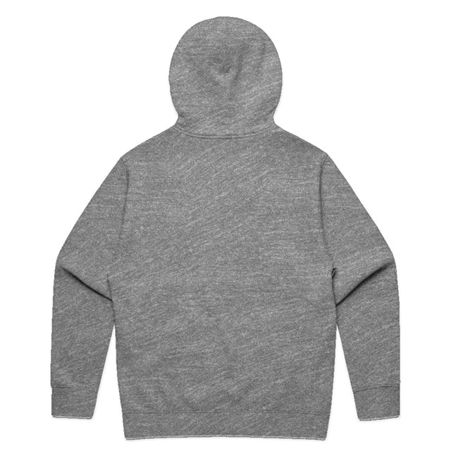 Unisex relax zip hood in athletic heather with crown embroidery (back)