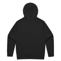 Unisex relax zip hood in black with crown embroidery (back)