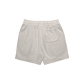 unisex relax faded fleece shorts in faded bone with crown embroidery (back)