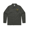 Unisex cypress service jacket with Fragffiti crown embroidery on left chest, front view