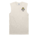 Unisex Staple Active Blend Tank in Ecru, front view with Fragffiti™ crown embroidery