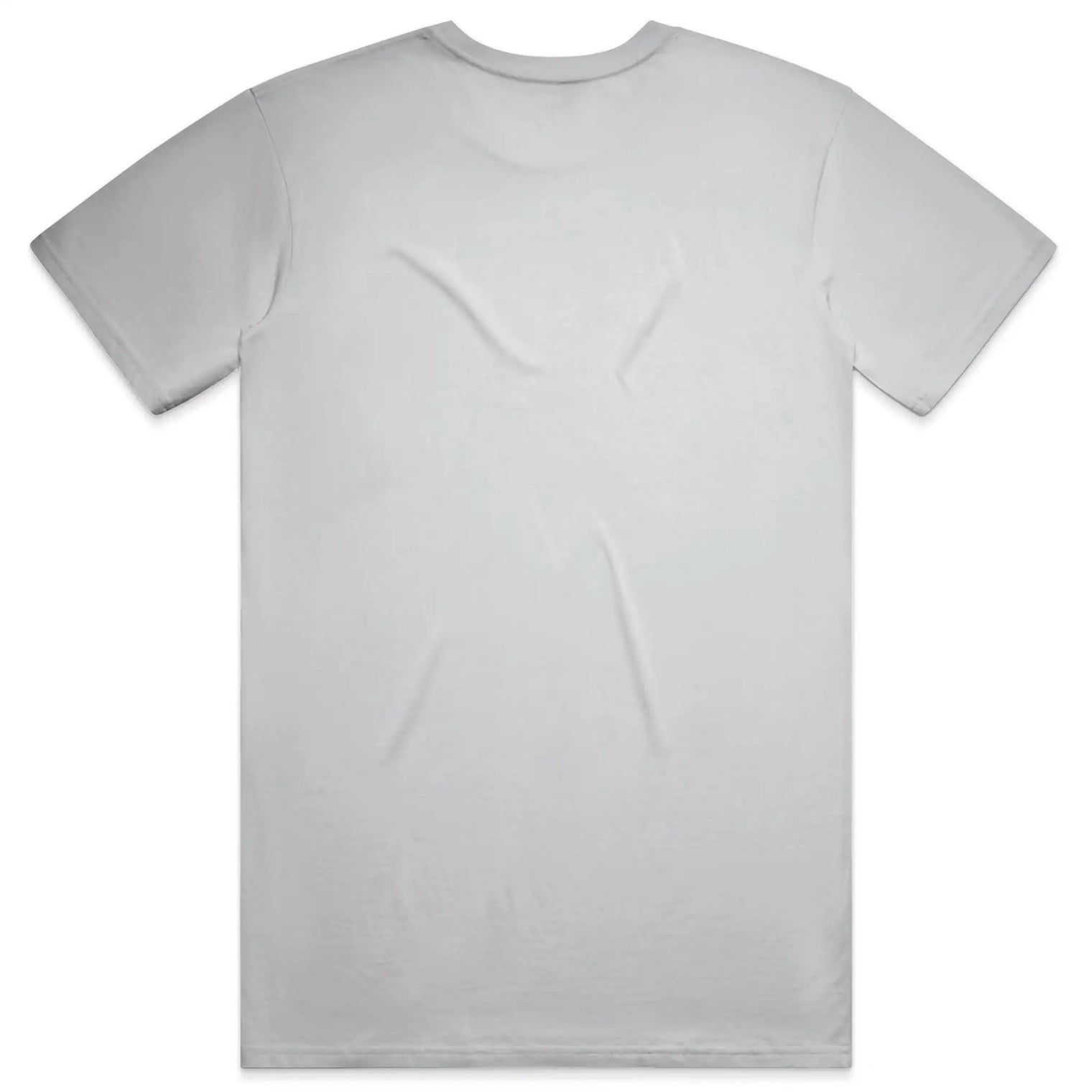 Unisex Classic T-shirt in White Heather with crown embroidery (back view)