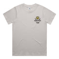 Women’s classic tee in bone with crown embroidery (front)