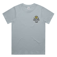 Women’s classic tee in powder with crown embroidery (front)