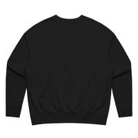 Alt text: Womens Relax Crew in black with crown embroidery (back)
