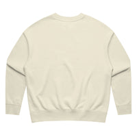 Alt text: Womens Relax Crew in butter with crown embroidery (back)