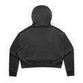 Womens Relax Crop Hood in black with crown embroidery (back)