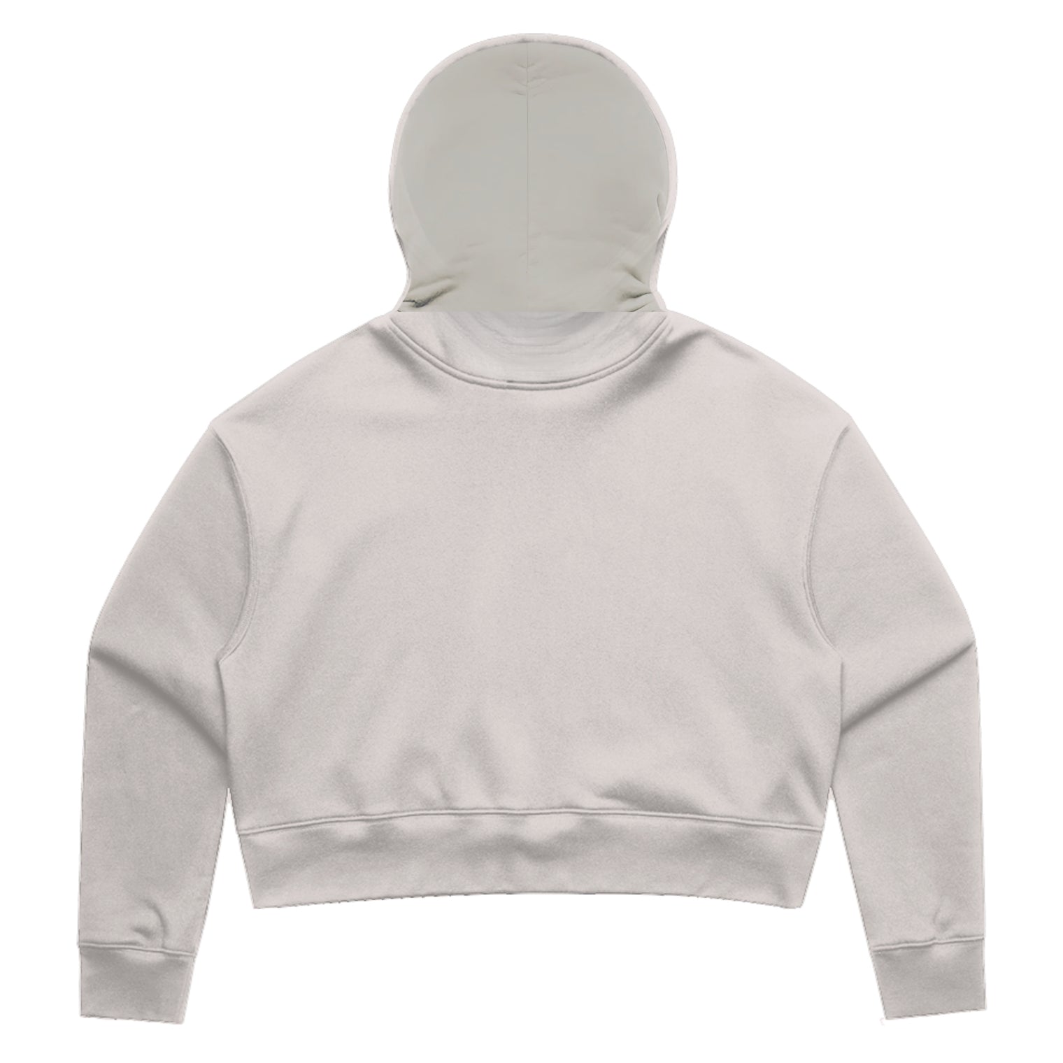 Womens Relax Crop Hood in bone with crown embroidery (back)