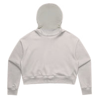 Womens Relax Crop Hood in bone with crown embroidery (back)