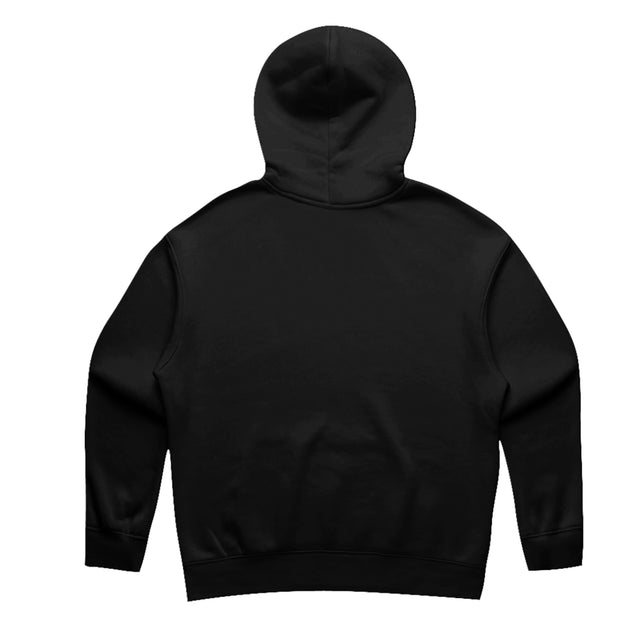 Womens Relax Hood in black with crown embroidery (back)