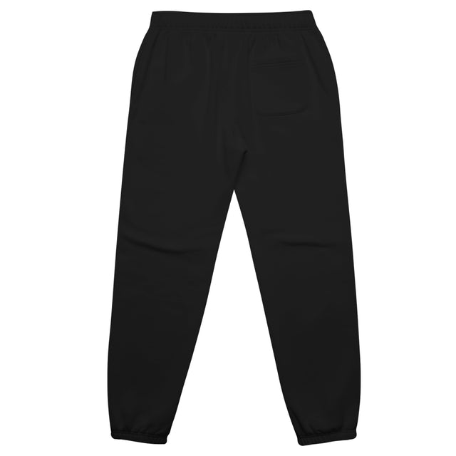 Women's relax track pants in black with crown embroidery – back view

